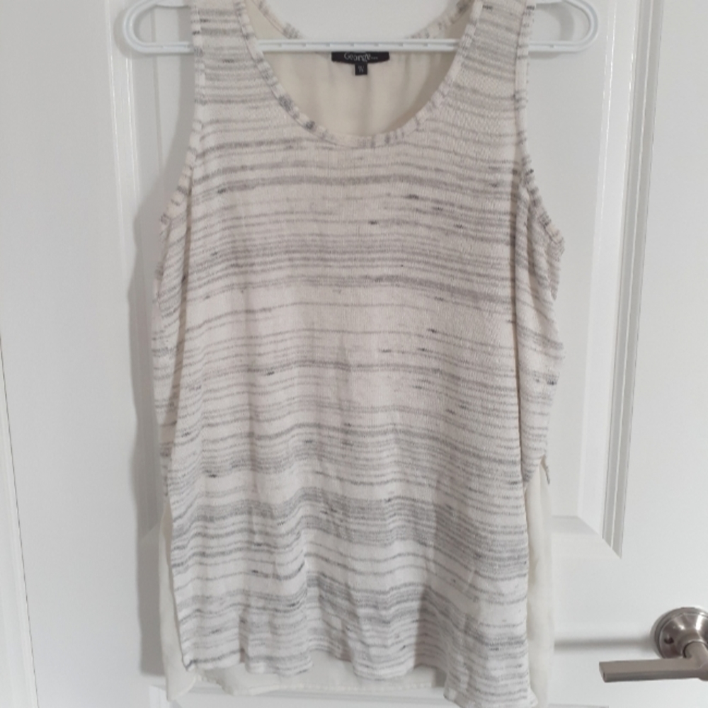 George blouse tank top, XL, grey and white